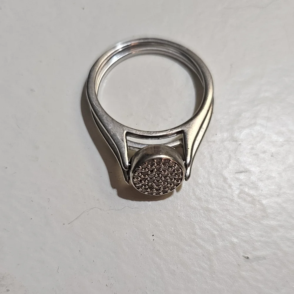 Sterling Silver Cubic Zirconia Women's Cocktail Party Ring Beautiful Size 10